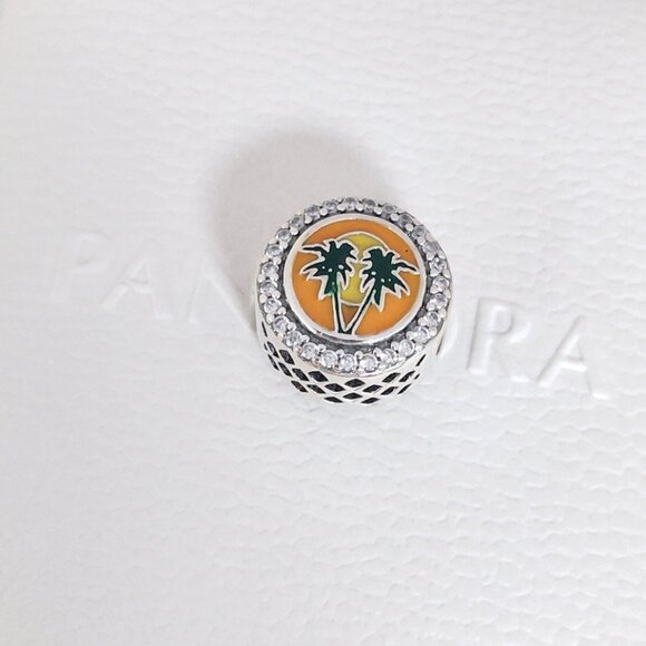 Pandora Florida Palm Trees Charm Bead Travel Vacation S925 Silver with box - Picture 5 of 6